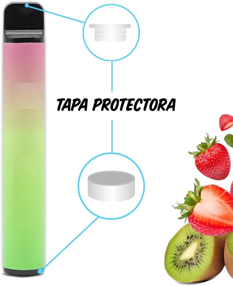 Vaper "Vaporizador" 800 Puffs sin Nicotina sabor Kiwi Fresa - Pod Cigarrillo electrónico Vapeo para Dejar de Fumar