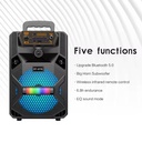 Altavoz Bluetooth Inalámbrico Portátil Exteriores Potente  6,5" Grande BT6116 - con Batería - Mando Micrófono Karaoke Radio FM Reproductor USB Micro SD TF MP3 Player Gran Potencia