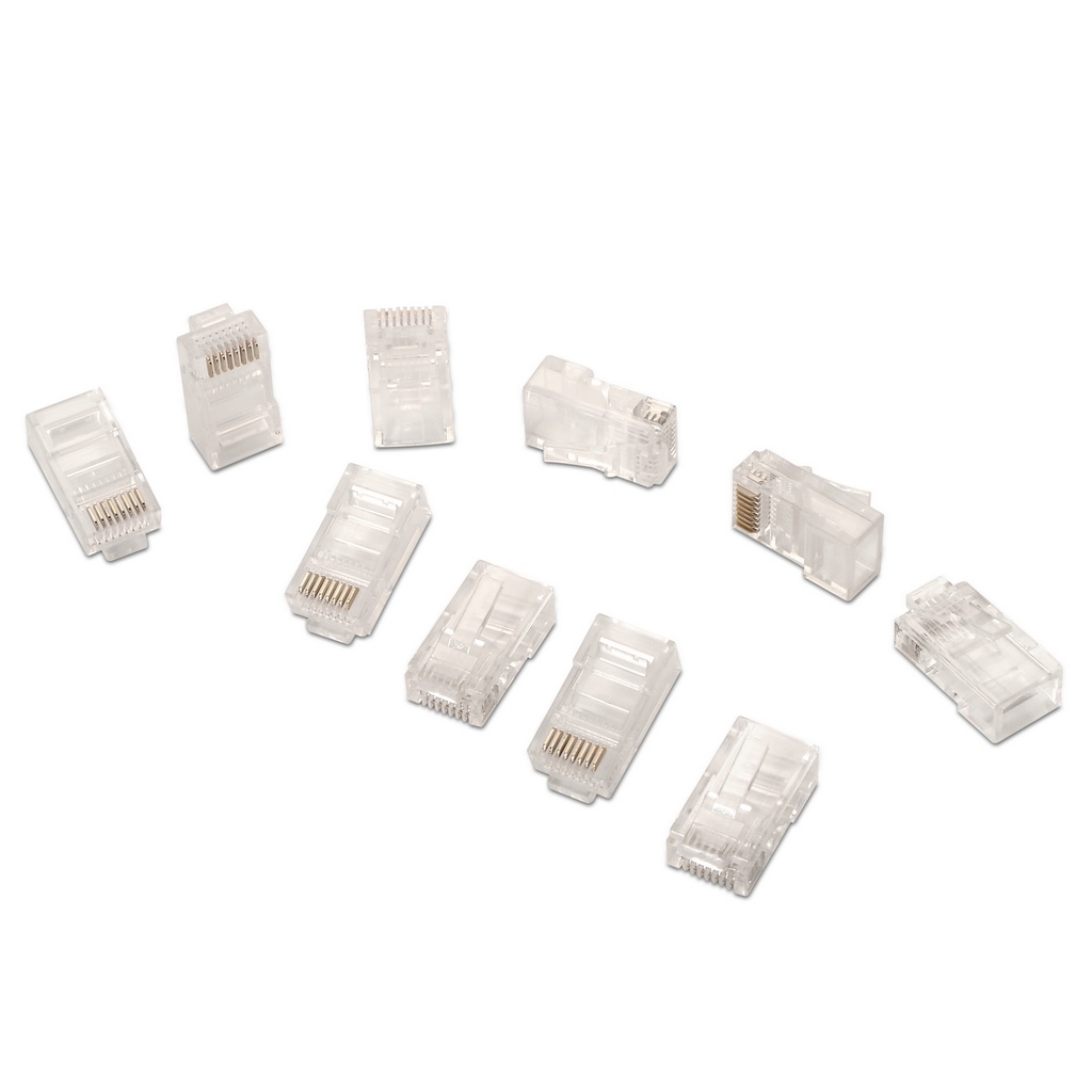 Aisens Pack de 10 Conectores RJ45 8 Hilos Cat.5e AWG24 - Color Transparente
