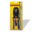 Aisens Tenaza Metalica de Crimpar RJ10/RJ11/RJ12/RJ45 de Carraca - Color Negro