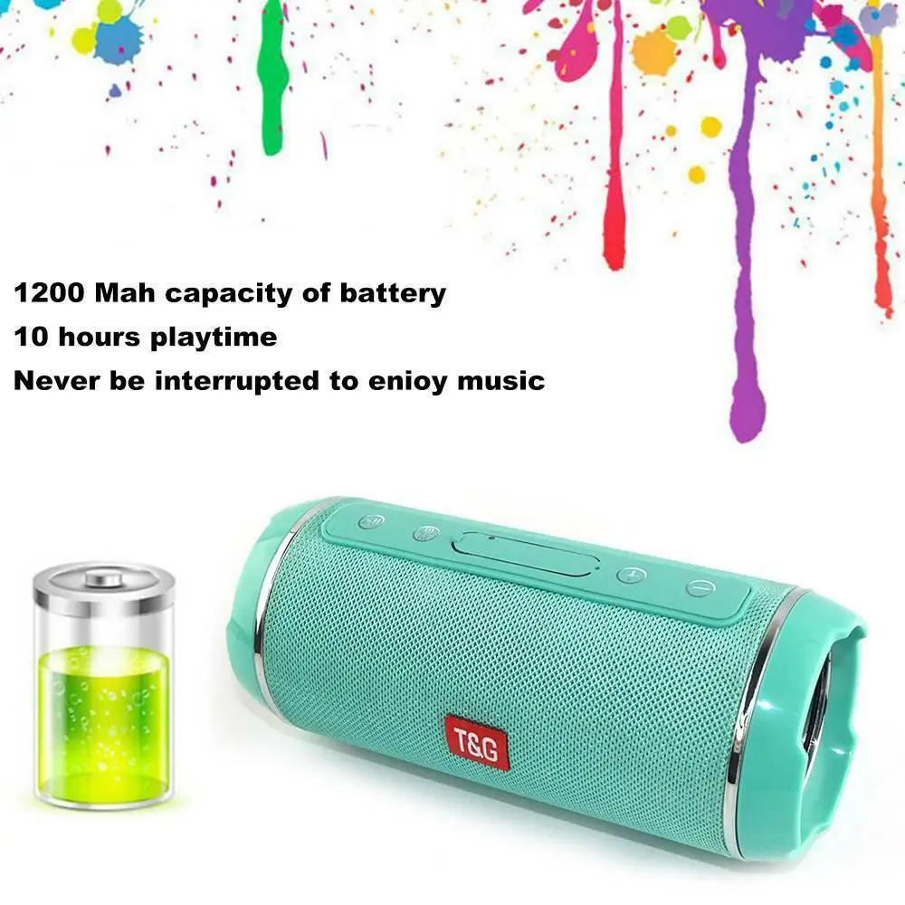 Altavoz Bluetooth Inalámbrico Portátil Exteriores Potente con Batería TG116C (Camuflaje Militar) Radio FM Reproductor USB Micro SD TF MP3 Player