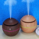 Humificador Esférico Ultrasónico Portátil, Aromaterapia H2O - Difusor de Aceite, Esencias, Aromas, LED Multicolor - Fashion, Estilo, Diseño Madera Oscura