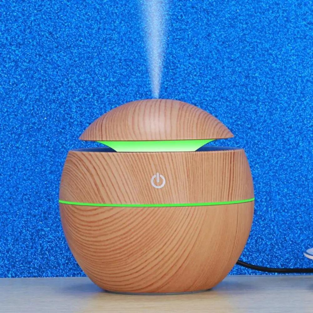 Humificador Esférico Ultrasónico Portátil, Aromaterapia H2O - Difusor de Aceite, Esencias, Aromas, LED Multicolor - Fashion, Estilo, Diseño Madera Oscura