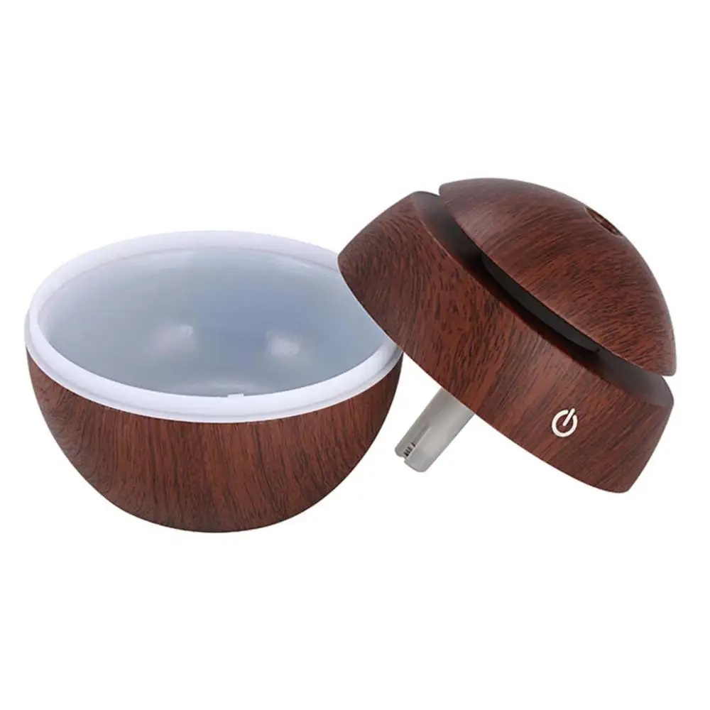 Humificador Esférico Ultrasónico Portátil, Aromaterapia H2O - Difusor de Aceite, Esencias, Aromas, LED Multicolor - Fashion, Estilo, Diseño Madera Oscura