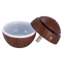 Humificador Esférico Ultrasónico Portátil, Aromaterapia H2O - Difusor de Aceite, Esencias, Aromas, LED Multicolor - Fashion, Estilo, Diseño Madera Oscura
