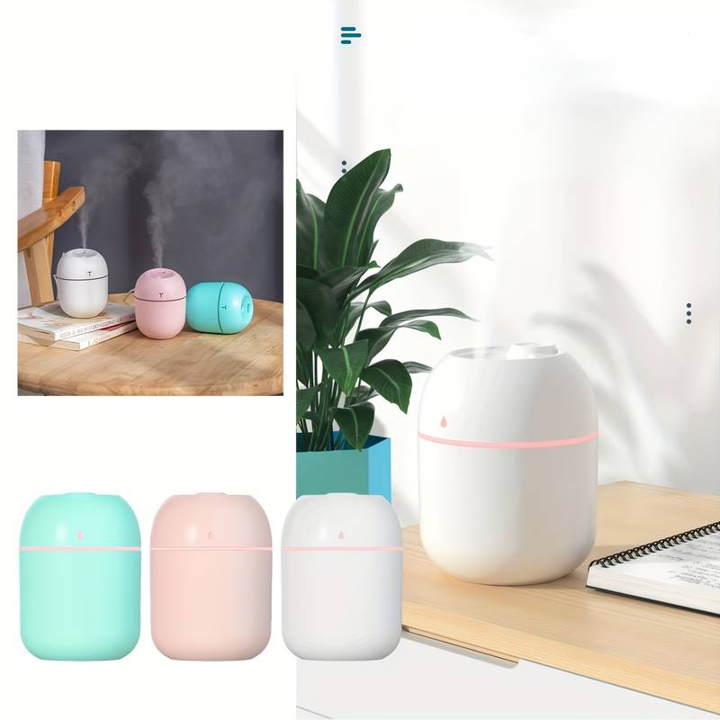 Humificador Ultrasónico Portátil, Aromaterapia H2O - Difusor de Aceite, Esencias, Aromas, LED Multicolor - Básico Blanco