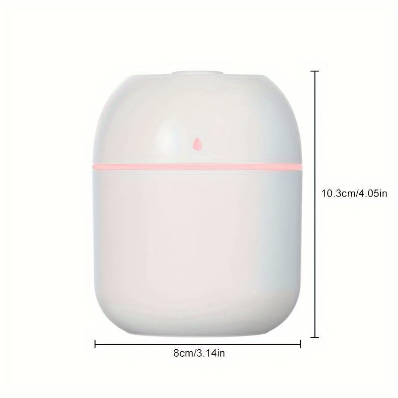 Humificador Ultrasónico Portátil, Aromaterapia H2O - Difusor de Aceite, Esencias, Aromas, LED Multicolor - Básico Blanco