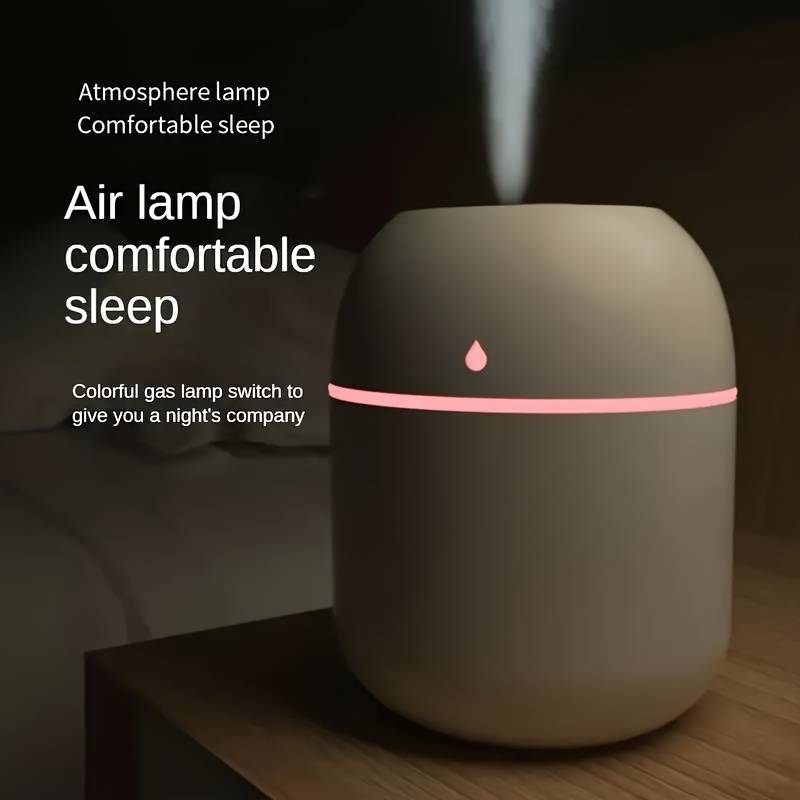 Humificador Ultrasónico Portátil, Aromaterapia H2O - Difusor de Aceite, Esencias, Aromas, LED Multicolor - Básico Blanco