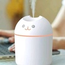 Humificador Ultrasónico Portátil, Aromaterapia H2O - Difusor de Aceite, Esencias, Aromas, LED Multicolor - Divertido, Infantil, Niños, Niñas, Blanco Animal, Gato