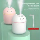 Humificador Ultrasónico Portátil, Aromaterapia H2O - Difusor de Aceite, Esencias, Aromas, LED Multicolor - Divertido, Infantil, Niños, Niñas, Blanco Animal, Gato