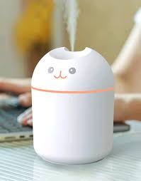 Humificador Ultrasónico Portátil, Aromaterapia H2O - Difusor de Aceite, Esencias, Aromas, LED Multicolor - Divertido, Infantil, Niños, Niñas, Blanco Animal, Gato