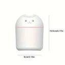 Humificador Ultrasónico Portátil, Aromaterapia H2O - Difusor de Aceite, Esencias, Aromas, LED Multicolor - Divertido, Infantil, Niños, Niñas, Blanco Animal, Gato