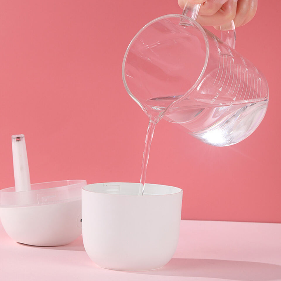 Humificador Ultrasónico Portátil, Aromaterapia H2O - Difusor de Aceite, Esencias, Aromas, LED Multicolor - Divertido, Infantil, Niños, Niñas, Blanco Animal, Gato