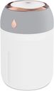 Humificador Ultrasónico Portátil, Aromaterapia H2O - Difusor de Aceite, Esencias, Aromas, LED Multicolor - Fashion, Estilo, Diseño Blanco con Gris y Rosa Cromado