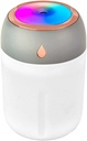 Humificador Ultrasónico Portátil, Aromaterapia H2O - Difusor de Aceite, Esencias, Aromas, LED Multicolor - Fashion, Estilo, Diseño Blanco con Gris y Rosa Cromado