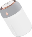 Humificador Ultrasónico Portátil, Aromaterapia H2O - Difusor de Aceite, Esencias, Aromas, LED Multicolor - Fashion, Estilo, Diseño Blanco con Gris y Rosa Cromado