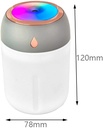 Humificador Ultrasónico Portátil, Aromaterapia H2O - Difusor de Aceite, Esencias, Aromas, LED Multicolor - Fashion, Estilo, Diseño Blanco con Gris y Rosa Cromado