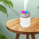 Humificador Ultrasónico Portátil, Aromaterapia H2O - Difusor de Aceite, Esencias, Aromas, LED Multicolor - Fashion, Estilo, Diseño Blanco con Gris y Rosa Cromado