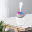Humificador Ultrasónico Portátil, Aromaterapia H2O - Difusor de Aceite, Esencias, Aromas, LED Multicolor - Fashion, Estilo, Diseño Blanco con Gris y Rosa Cromado
