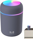Humificador Ultrasónico Portátil, Aromaterapia H2O - Difusor de Aceite, Esencias, Aromas, LED Multicolor - Fashion, Estilo, Diseño Gris