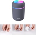 Humificador Ultrasónico Portátil, Aromaterapia H2O - Difusor de Aceite, Esencias, Aromas, LED Multicolor - Fashion, Estilo, Diseño Gris