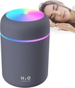 Humificador Ultrasónico Portátil, Aromaterapia H2O - Difusor de Aceite, Esencias, Aromas, LED Multicolor - Fashion, Estilo, Diseño Gris