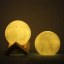 Lámpara Luna, Patas Base Madera, Humificador Ultrasónico Portátil, Aromaterapia H2O - Difusor de Aceite, Esencias, Aromas, Decoración nocturna, LED Multicolor - Moonlight 3D, Luna LLENA