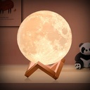 Lámpara Luna, Patas Base Madera, Humificador Ultrasónico Portátil, Aromaterapia H2O - Difusor de Aceite, Esencias, Aromas, Decoración nocturna, LED Multicolor - Moonlight 3D, Luna LLENA