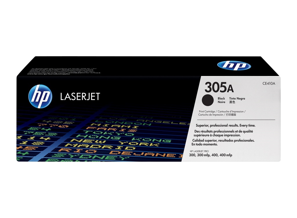 HP Laserjet Pro 300/400 color M351A/MFP375NW/M451DN/M451DW/M451N W/MFPM475DN/MFPN475 (CE410A 305A) Negro "Original"