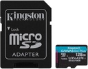 Kingston Tarjeta Micro SDXC 128GB UHS-I U3 V30 Clase 10 170MB/s Canvas Go Plus con Adaptador