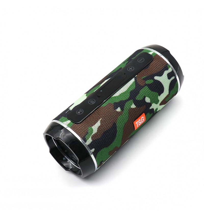 Altavoz Bluetooth Inalámbrico Portátil Exteriores Potente con Batería TG116C (Camuflaje Militar) Radio FM Reproductor USB Micro SD TF MP3 Player