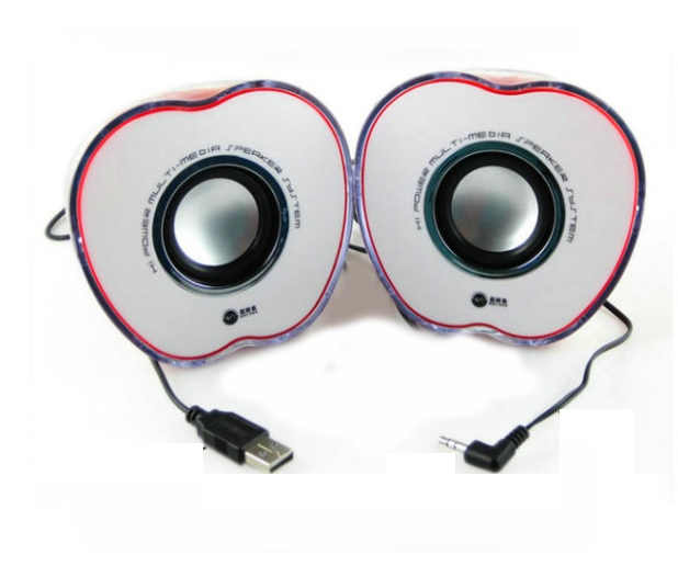 Altavoz cable F720 Manzana Corazon, Verde para PC, Smartphone, Tablet, Movil, Consola, MP3, MP4, Telefono, Ordenador sobremesa