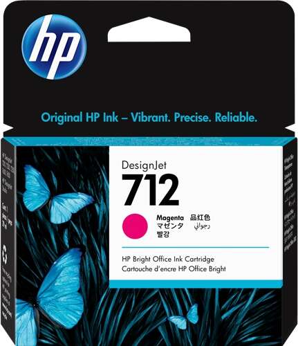 HP 712 (3ED68A) Magenta - DesignJet Studio, Steal, Wood, T630, T650 24'' 36" - T200, T210, T230, T250 24" cartucho de tinta Original