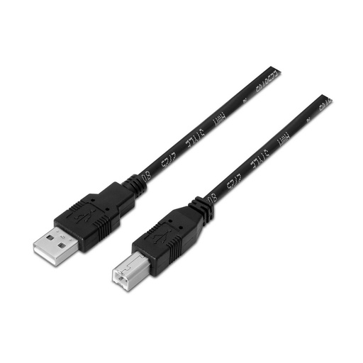 [A101-0006] Aisens Cable USB 2.0 Impresora - Tipo A Macho a Tipo B Macho - 1.8m - Color Negro