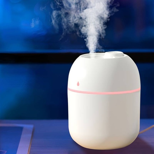 [GA-VA00034] Humificador Aire Ultrasónico Portátil, Aromaterapia H2O - Difusor de Aceite, Esencias, Aromas, LED Multicolor - Básico Blanco