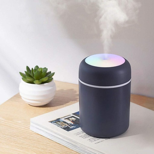 [GA-VA00036] Humificador Aire Ultrasónico Portátil, Aromaterapia H2O - Difusor de Aceite, Esencias, Aromas, LED Multicolor - Fashion, Estilo, Diseño Gris